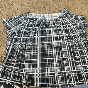 Worthington Blue and Black Plaid Top